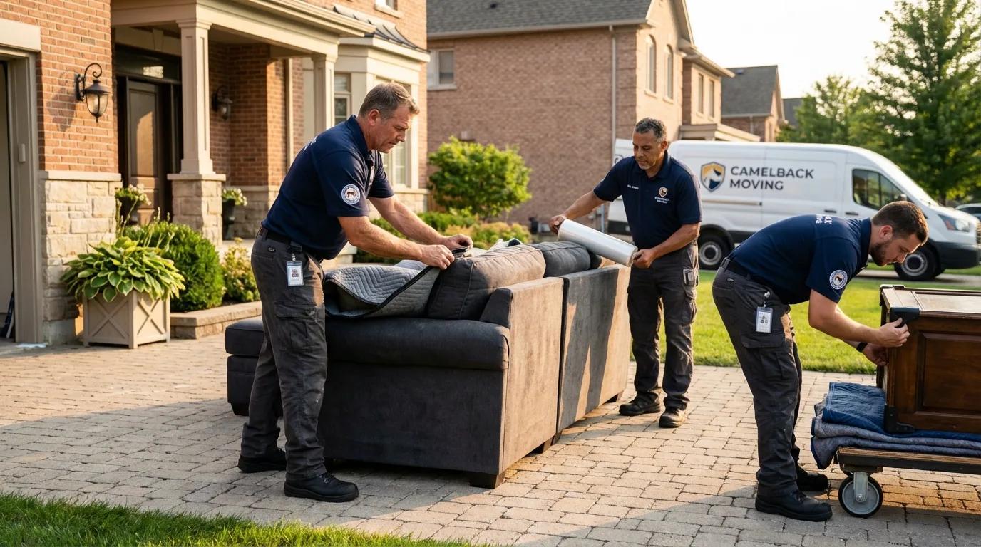 Large estate moving crew wrapping furniture in Boyd, TX